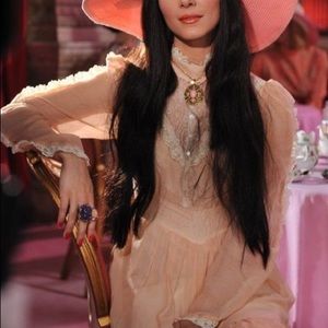 Gunne Sax -Peach Prairie Dress- The Love Witch